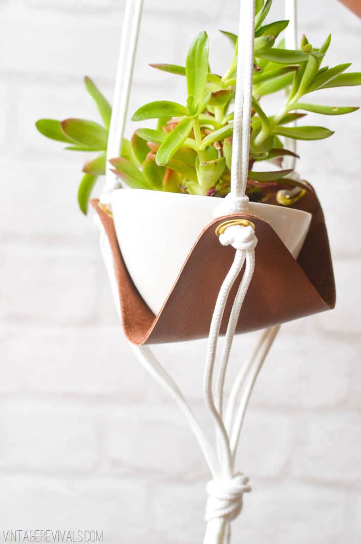 Slouchy Leather Sling Planter