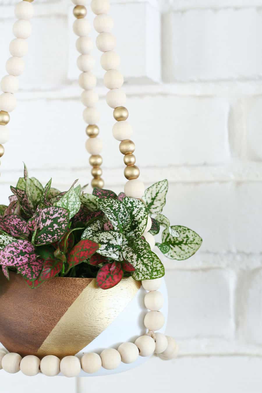 DIY Beaded Hanging Planter