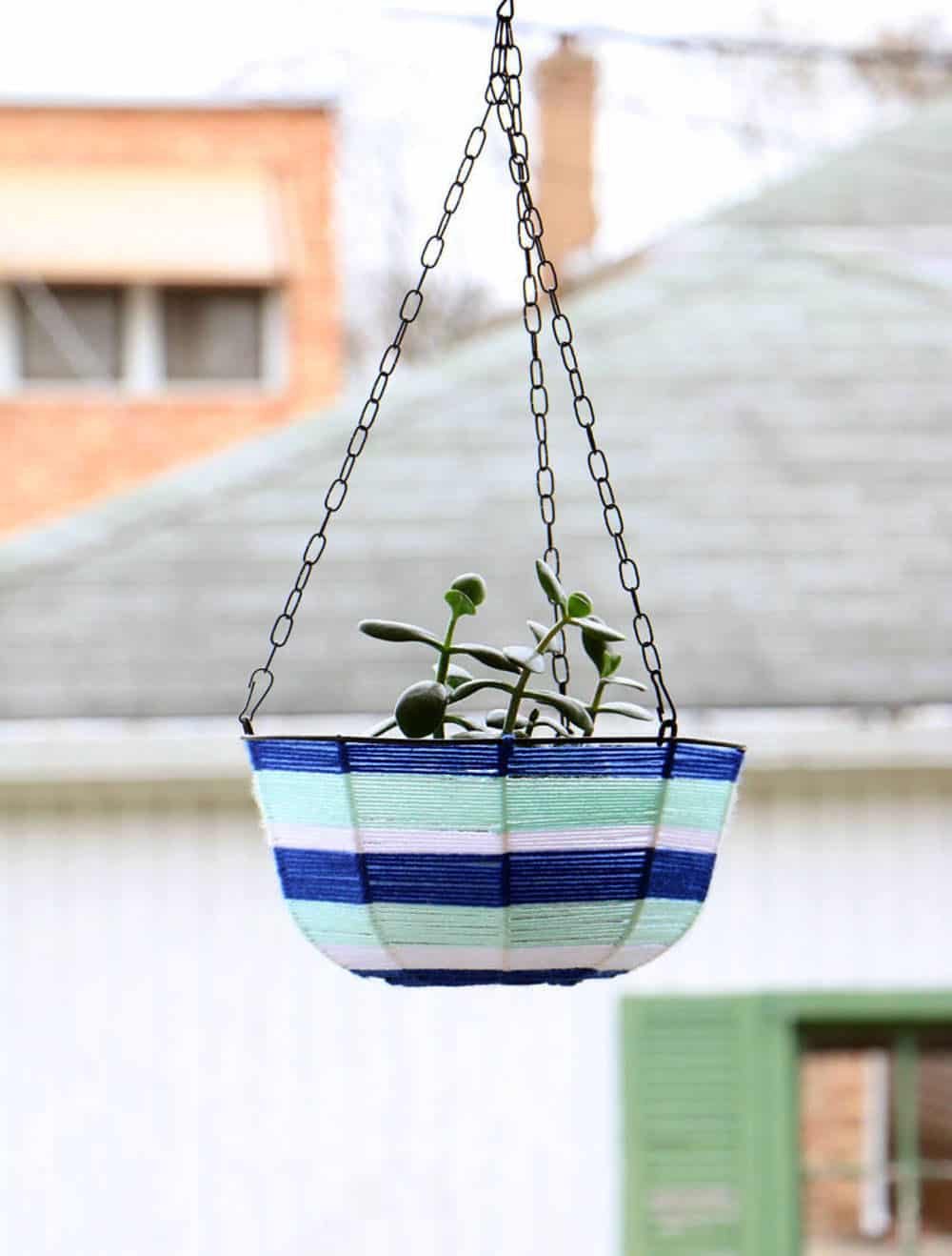 Dollar Store Hanging Planter Makeover