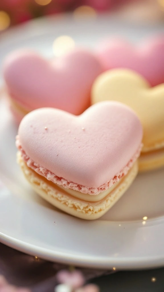 Heart-shaped macarons are a sweet treat that adds charm to any occasion. With their lovely colors and delicate texture, they’re perfect for sharing with someone special. You can try making your own by following this great recipe!