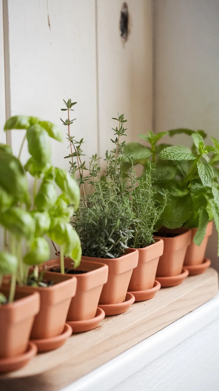 Herbs like basil, thyme, and mint are perfect for your living room. Not only do they add a pop of green, but they also bring delightful scents and flavors to your cooking. Plus, having fresh herbs on hand makes whipping up meals a lot more fun!