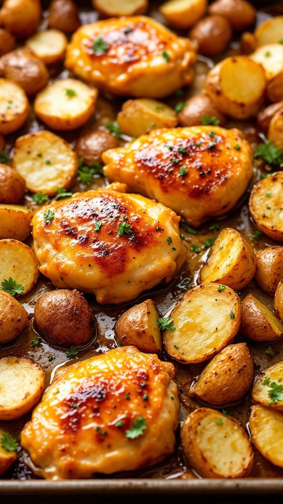 This honey mustard chicken and potatoes dish is a real winner for weeknight dinners. The chicken is tender and juicy, glazed with a sweet and tangy honey mustard sauce that pairs perfectly with crispy, golden potatoes. It’s quick to make and tastes amazing!