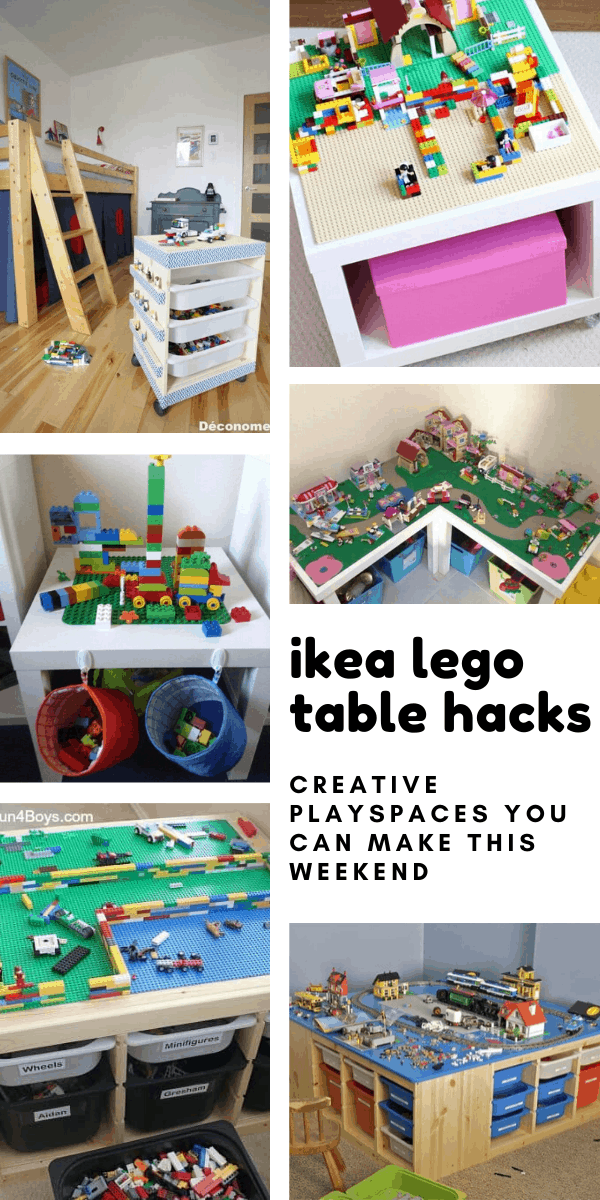 Loving these GENIUS ikea lego table hacks! Now the kids can play without us worrying about standing on the lego bricks!