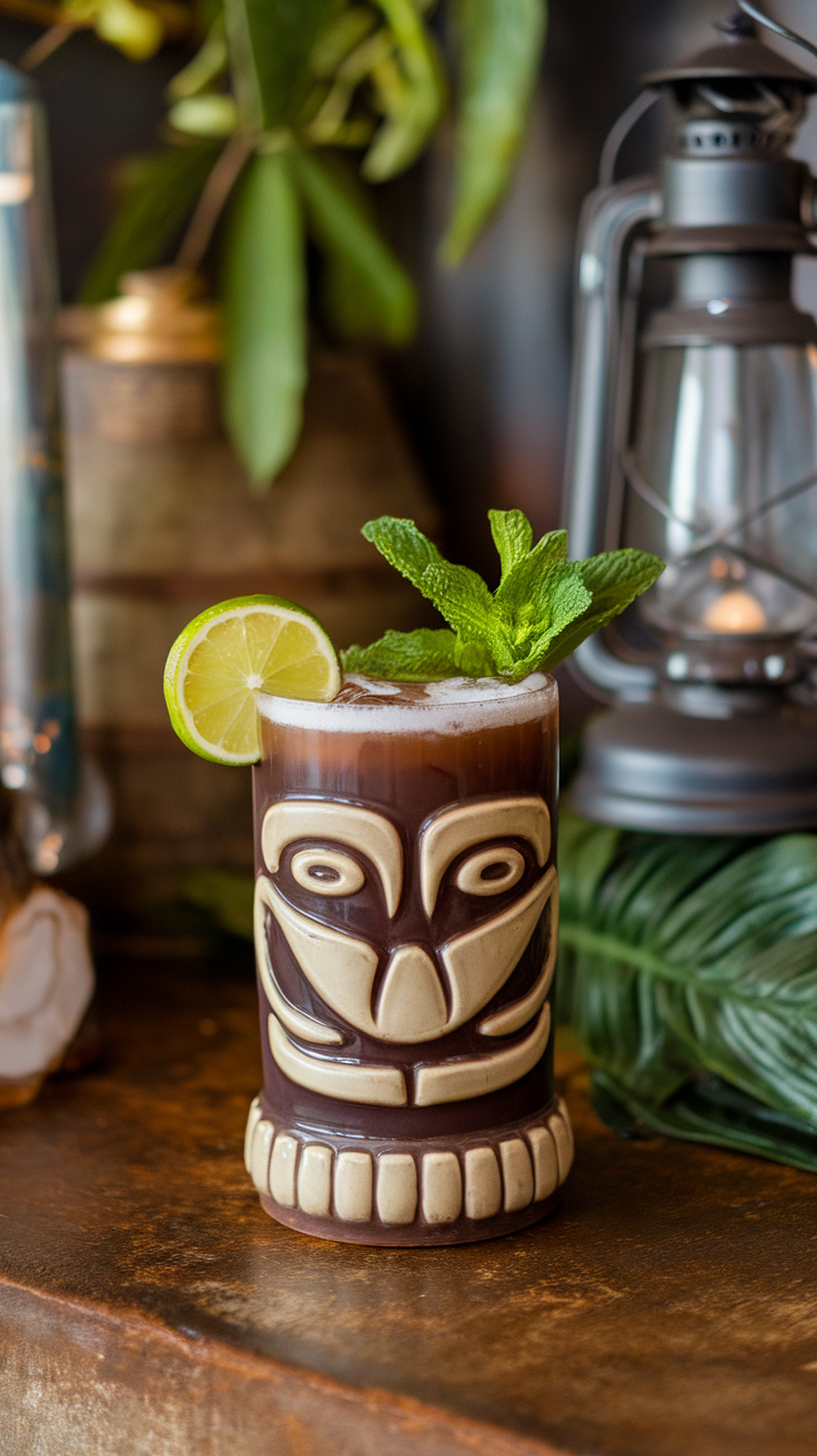 Navy Grog is a tropical delight that combines bold flavors with a refreshing citrus twist. This cocktail is perfect for those who appreciate a robust drink with a touch of sweetness and a hint of spice. Its unique blend of rums and zesty citrus makes it a standout choice for any tiki-themed gathering or a sunny afternoon.