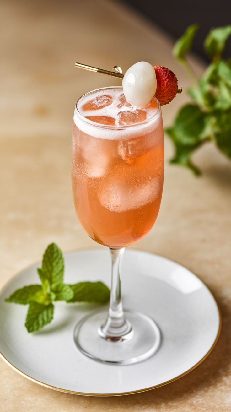 The Lychee Champagne Cocktail is a delightful drink that beautifully combines the floral sweetness of lychee with the crisp effervescence of champagne. It's refreshing, easy to sip, and perfect for celebrations, making it an ideal choice for ringing in the New Year.