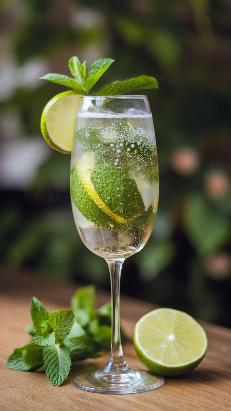 The Champagne Mojito is a refreshing twist on the classic mojito, combining the crispness of champagne with the vibrant flavors of mint and lime. It’s light, bubbly, and perfect for celebrating the New Year.