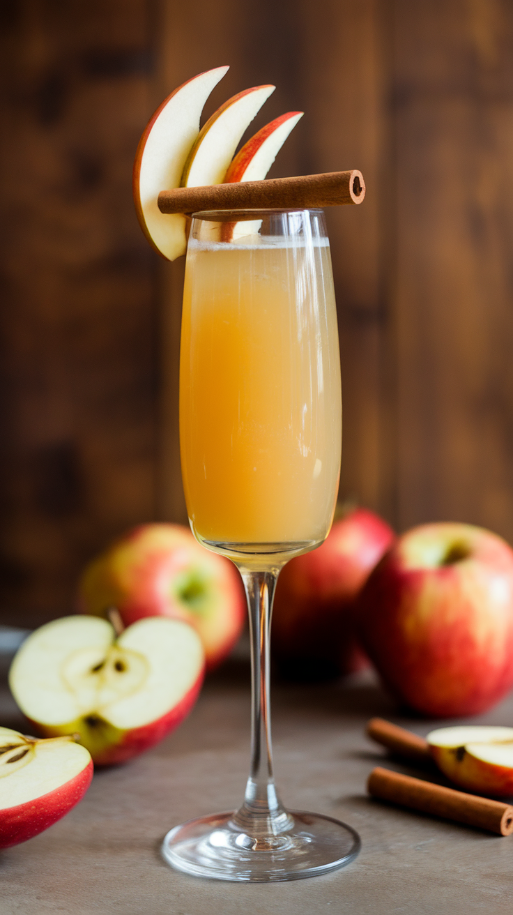 The Apple Cider Mimosa is a delightful twist on the classic brunch cocktail. This drink combines the crisp, refreshing taste of apple cider with the bubbly effervescence of sparkling wine, making it a perfect choice for celebrating New Year’s Eve. It’s sweet and a little spiced, offering a cozy vibe that warms you up from the inside out.