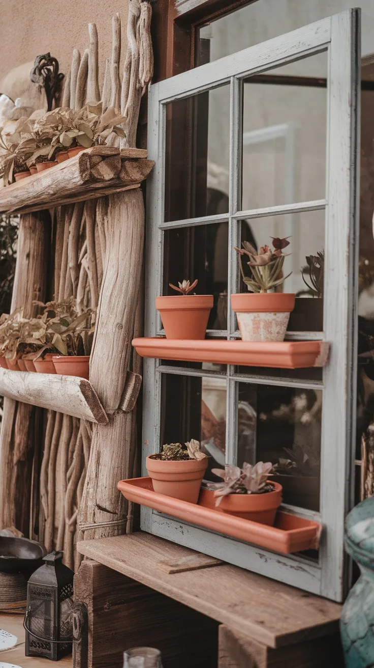 Using recycled materials for your plant shelf can add a unique touch to your living space. Old windows or wooden pallets can be transformed into charming displays for your favorite plants. Not only is it eco-friendly, but it's also a fun way to showcase your creativity!