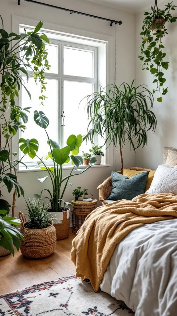 Adding greenery to your guest bedroom is an easy way to make it feel lively and fresh. Plants bring the outdoors in, tying perfectly into the French country aesthetic.