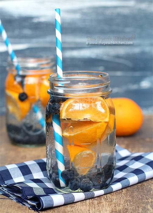 Blueberry and Orange Infused Fruit Water