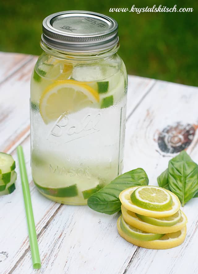 Cucumber Lemon Lime Basil Infused Water