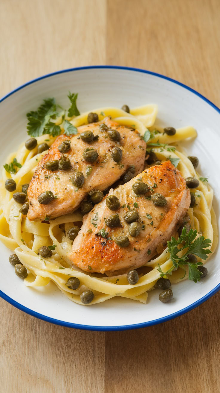 Italian Chicken Piccata is a simple yet tasty dish that brings a burst of flavor to your table. Tender chicken breasts are sautéed and topped with a zesty lemon and caper sauce, making every bite delicious. Serve it over pasta for a delightful meal that everyone will love!