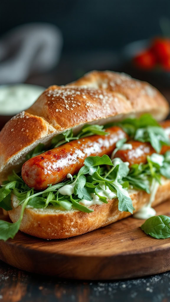 This Italian sausage sandwich is a real treat! It’s packed with juicy sausage, fresh arugula, and a creamy basil aioli that ties everything together. For a delightful recipe, check out the Italian Sausage Sandwich with Basil Aioli.