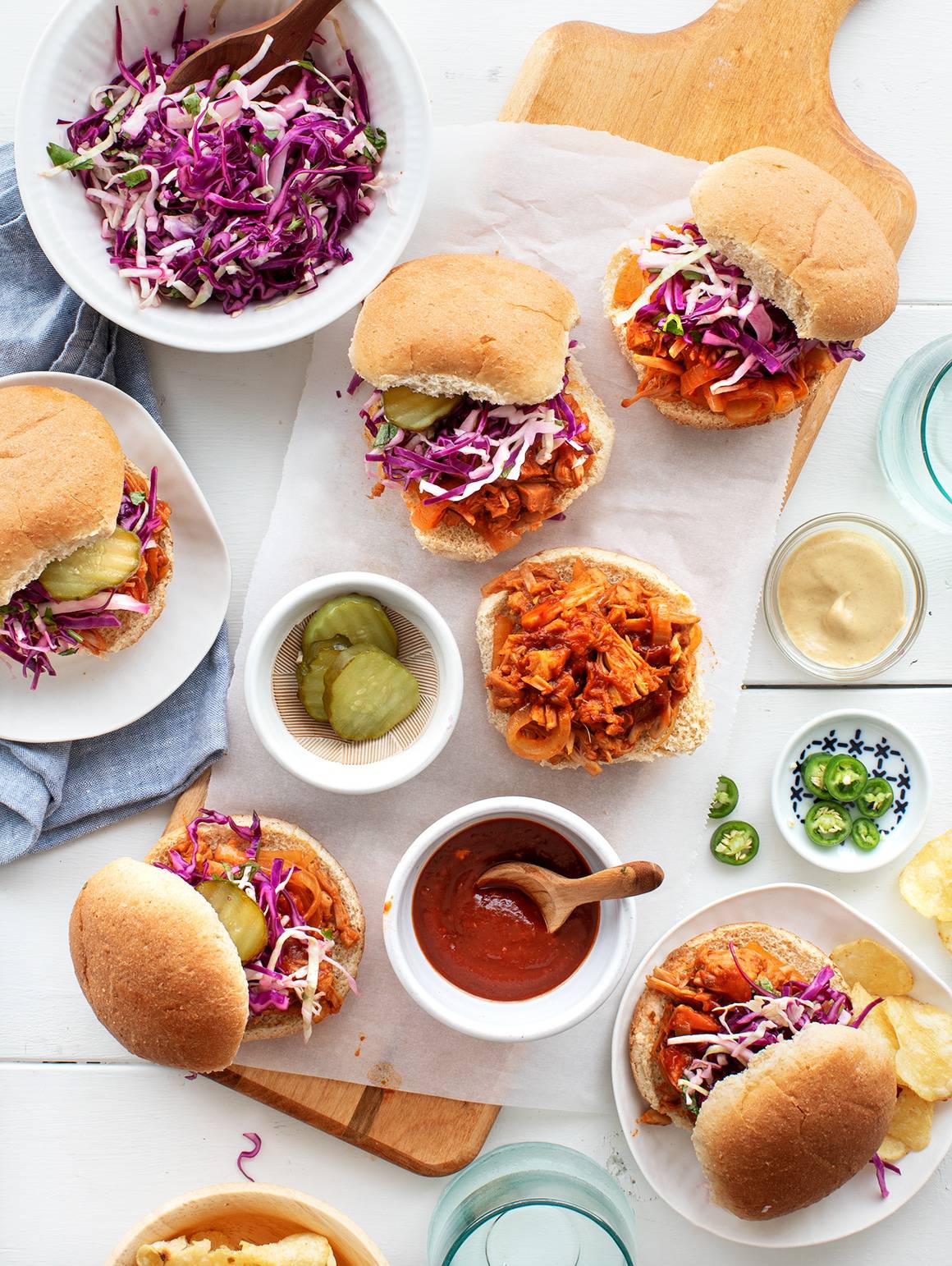 Tender, smoky jackfruit is the ultimate meat substitute. Pile it high on a soft bun with vegan coleslaw for a dish that screams Southern comfort.