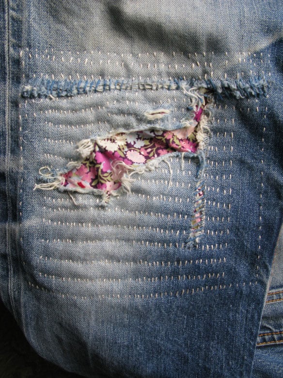 Mending Jeans with Stitches