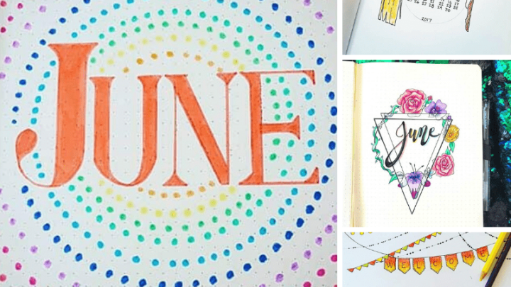 Need bullet journal cover page ideas for June? Check out these fun title pages and download your free printable cover page and quote.