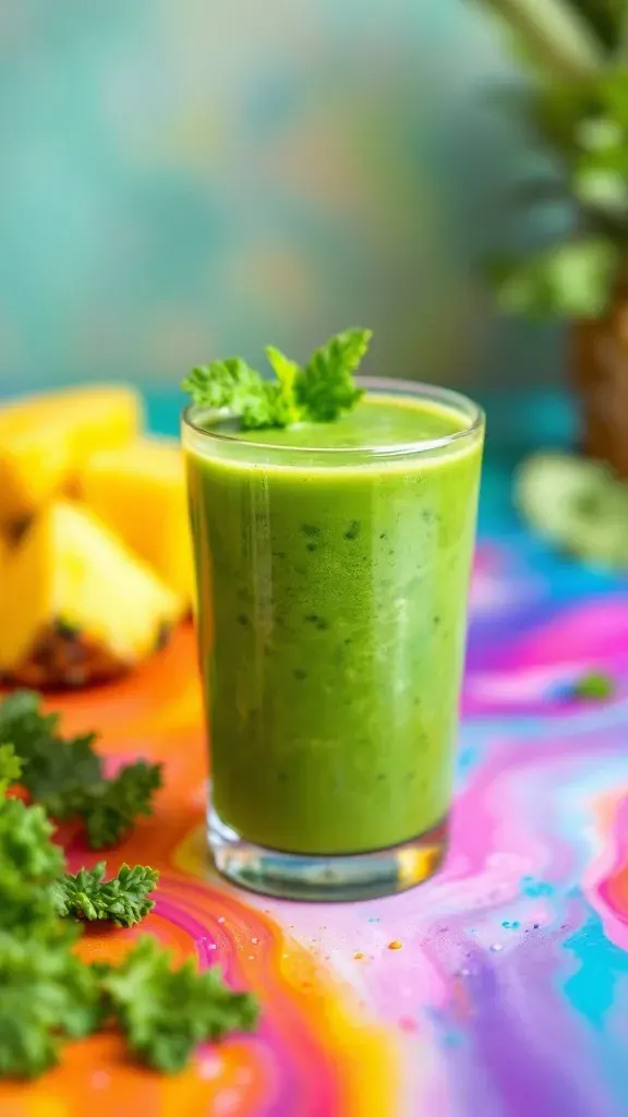 ๐ Kale and Pineapple Smoothie Cocktail ๐ฅฌA smoothie and a cocktail? Now thatโs balance. This Kale and Pineapple Smoothie Cocktail is packed with tropical flavors and just enough leafy greens to make you feel extra virtuous while sipping!