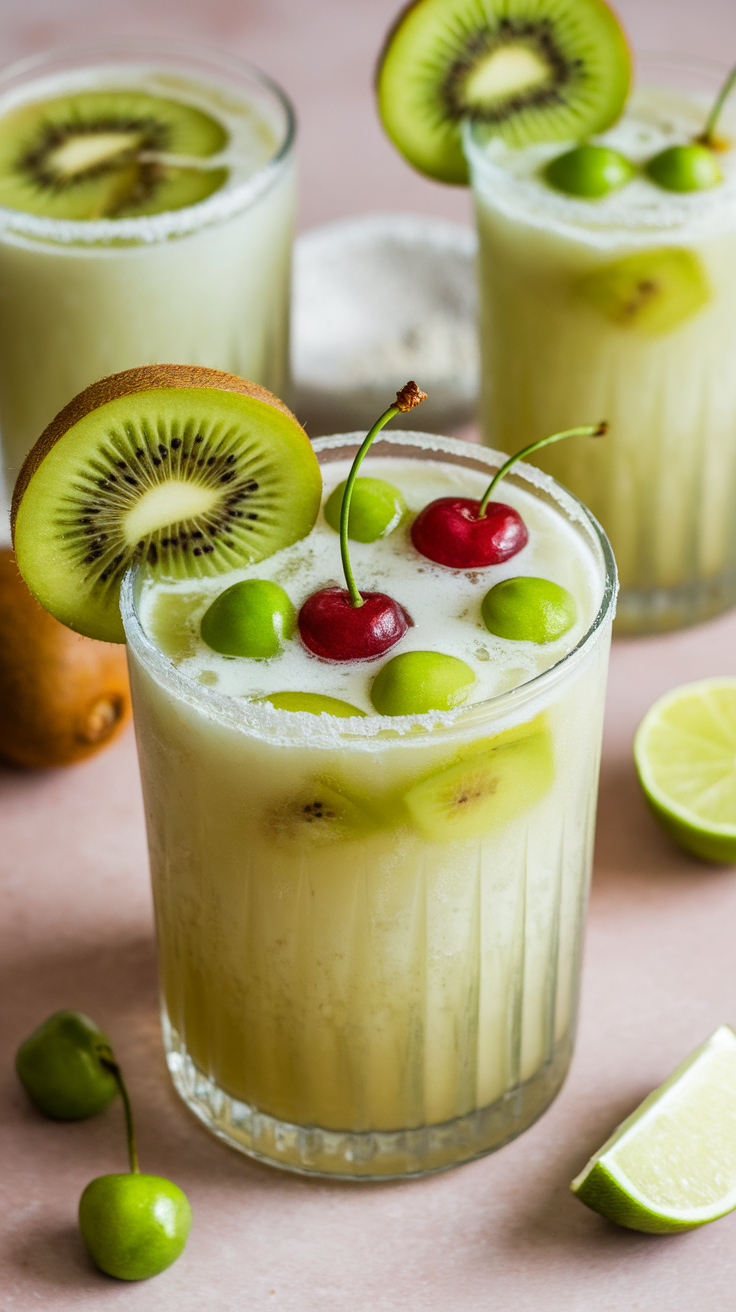 The Kiwi Vodka Slush is a refreshing blend that captures the essence of summer in every sip. This vibrant cocktail combines the tangy sweetness of kiwi with the smoothness of vodka, creating a drink that's both fruity and invigorating. Perfect for a hot day, this slush is easy to whip up and sure to impress your friends at any gathering.