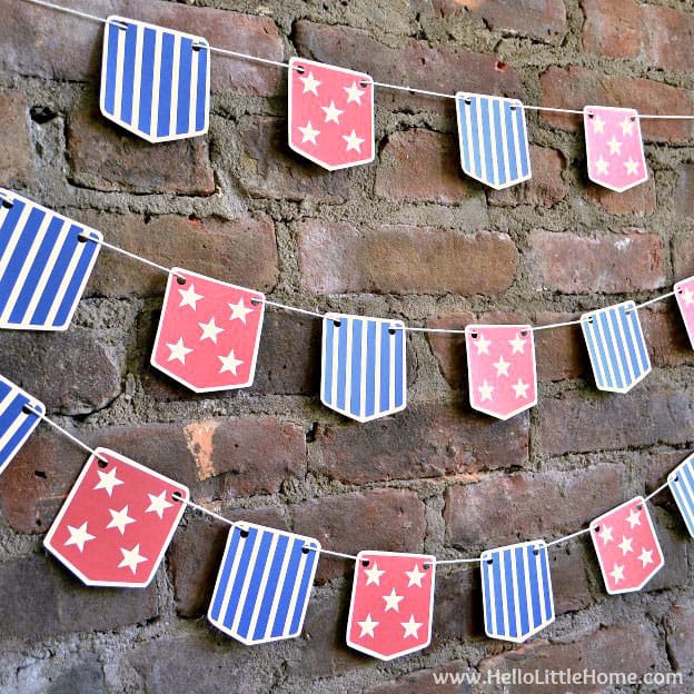 Diy stars and stripes bunting with free printable