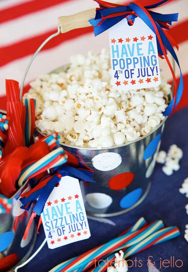 4th of july easy gift basket project with free printables