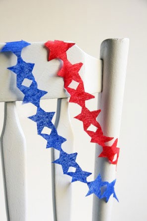 Fourth of july diy star streamers