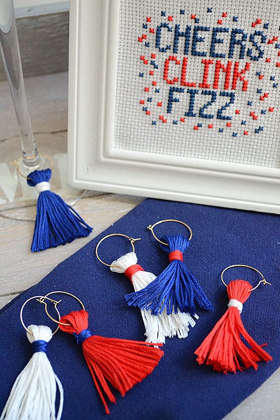 Spectacular wine charm tassels for your summer entertaining