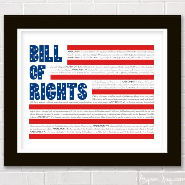 Free bill of rights printable