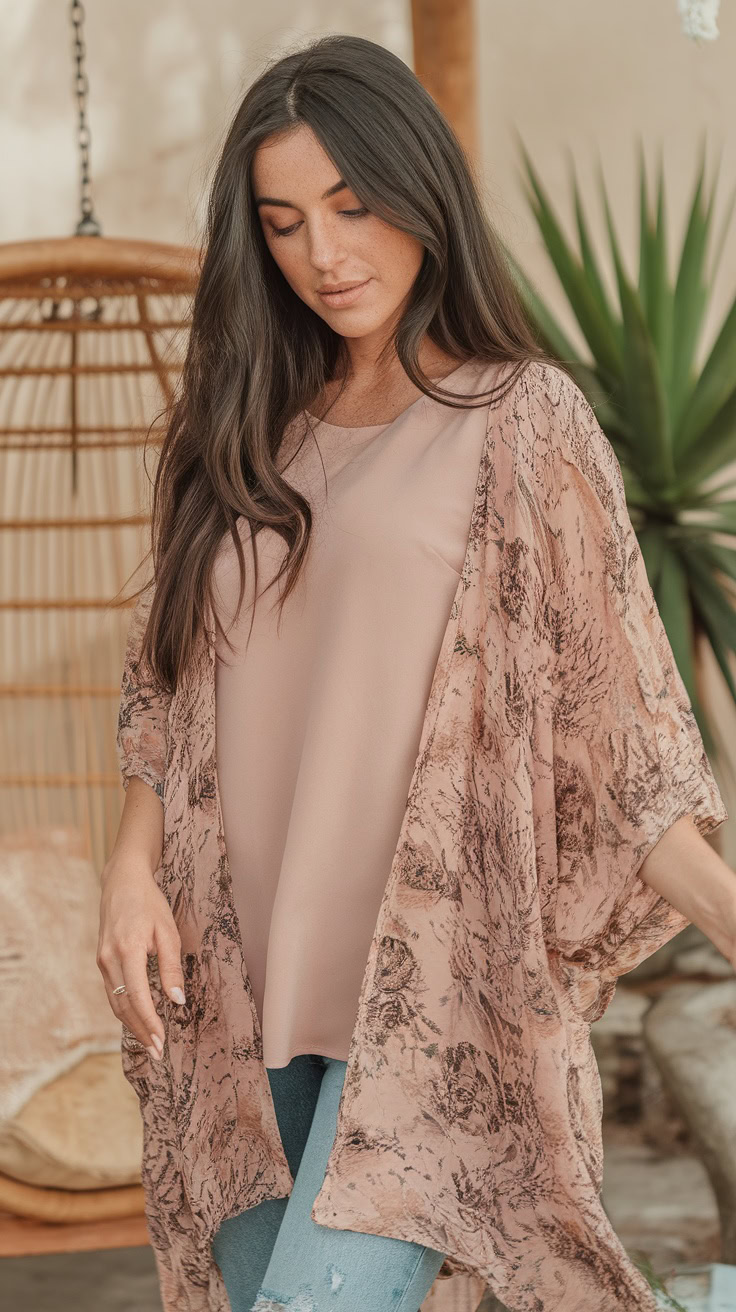 Lightweight kimonos are perfect for spring layering. They add a fun texture and flow to any outfit. Pair them with a simple top and your favorite jeans for an easy, stylish look.