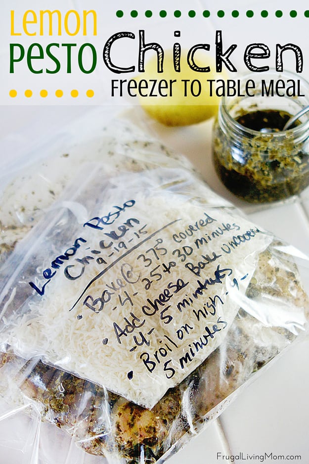 Lemon Pesto Chicken Freezer Meal Recipe