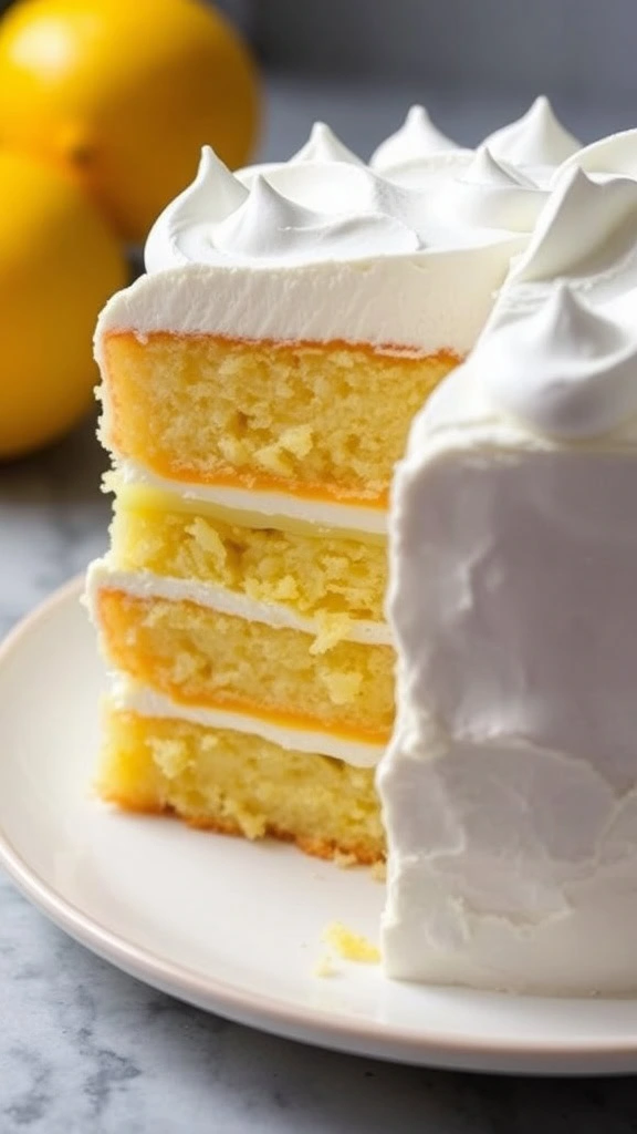 Get ready to enjoy a delightful twist on a classic favorite with this Lemon Meringue Cake. It's light and fluffy, featuring layers of lemon curd and a sweet meringue topping that will brighten up any day. For the full recipe, check out this lemon meringue cake recipe!