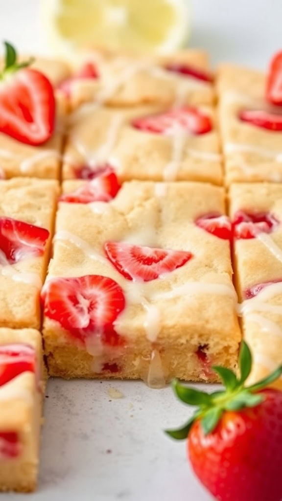 Lemon strawberry blondies are a delightful twist on traditional blondies, bursting with fruity flavors. The combination of sweet strawberries and zesty lemon creates a treat that is both refreshing and satisfying. You can find the full recipe for these scrumptious blondies here!