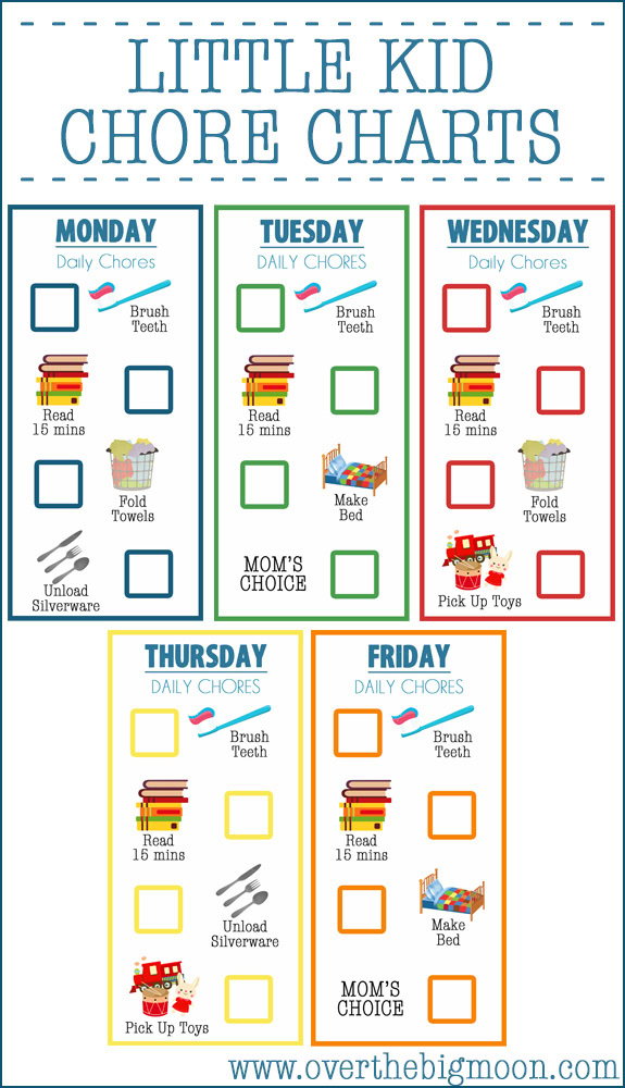 Household Chore Charts | Free Printable Charts for Children | Kid