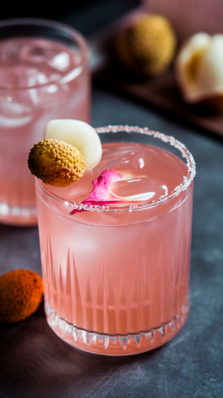 The Lychee Rose Cosmopolitan is a refreshing twist on the classic cosmopolitan, infusing it with the unique sweetness of lychee and the delicate floral notes of rose. It’s a delightful drink that balances fruity and floral flavors, making it perfect for those who enjoy a light and elegant cocktail. With its stunning pink hue and sophisticated taste, this cocktail is sure to impress at any gathering.