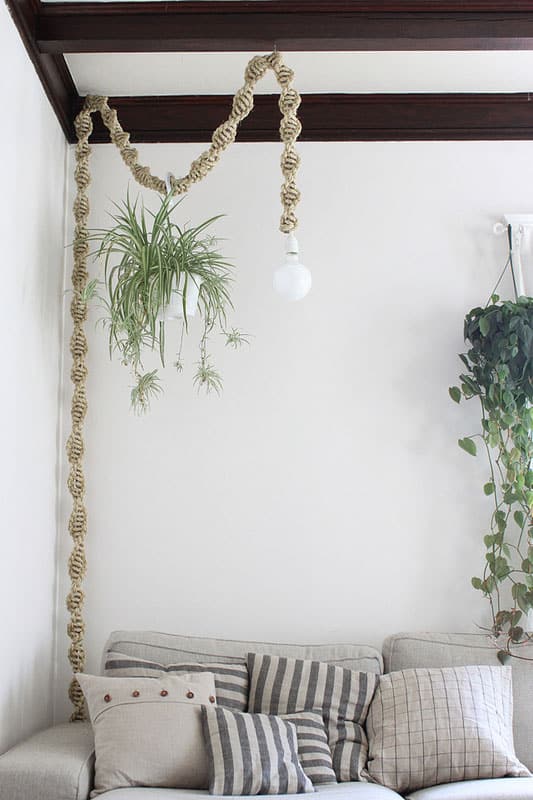 Make a Macrame Hanging Lamp