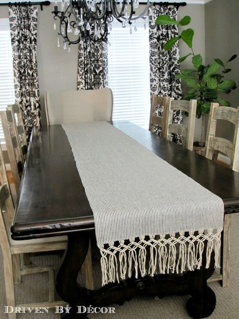 diy macrame fringe table runner