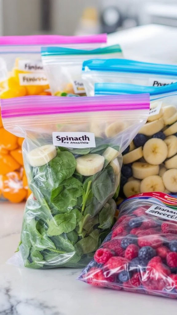 Making smoothie packs ahead of time is a total lifesaver for busy mornings. Just grab a bag from the freezer, blend it up with your favorite liquid, and you're set to go! For a handy guide on prepping these delicious packs, check out this smoothie pack recipe.