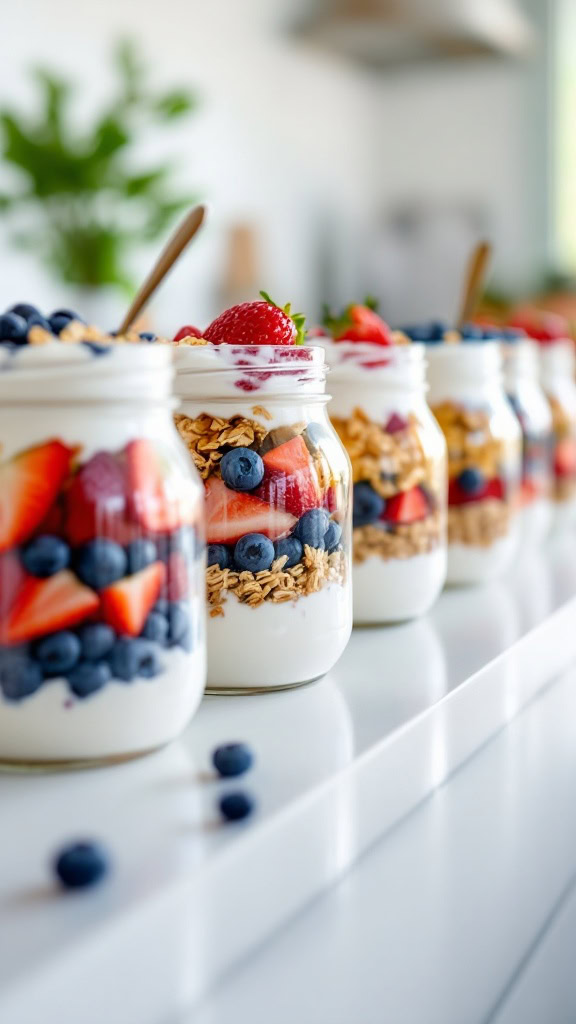 These make-ahead yogurt parfaits are perfect for busy mornings. Layer yogurt, granola, and your favorite fruits in a jar for a tasty grab-and-go breakfast. Check out the recipe here to get started!