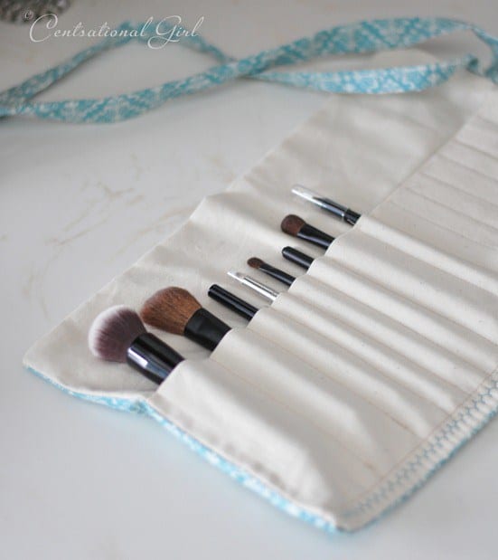 If you're handy with a sewing machine you can whip up your own make up brush roll which is great for travel