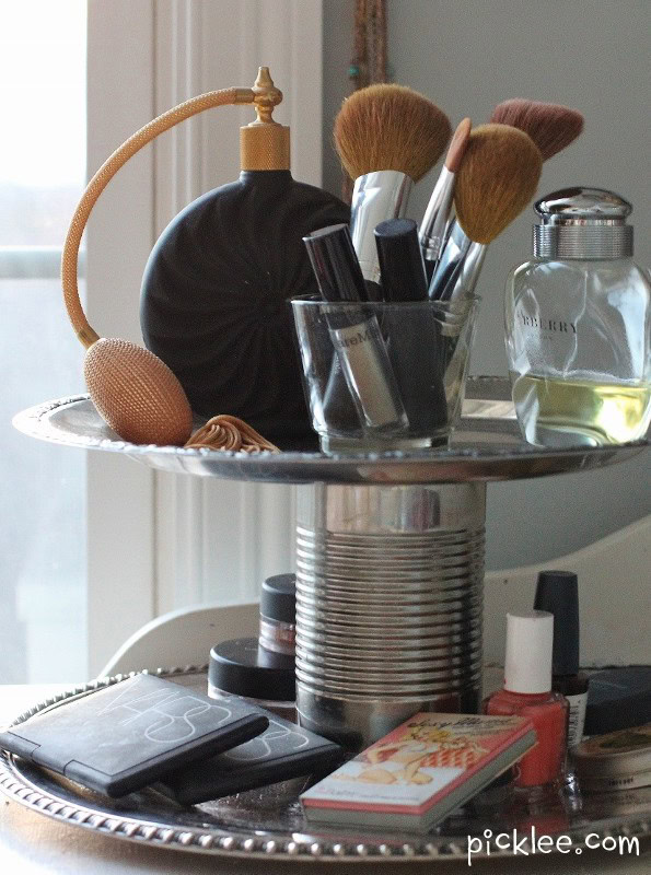 This DIY two tier organiser is perfect for small dressing tables