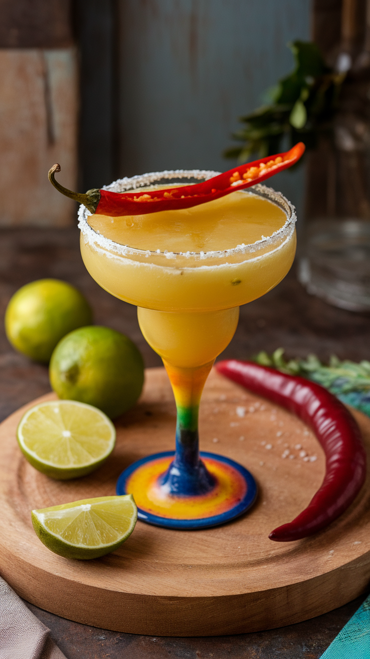 This Mango Habanero Margarita is a delightful twist on the classic cocktail. The sweet, tropical flavor of fresh mango pairs perfectly with a spicy kick from habanero peppers, creating a vibrant drink that's both refreshing and exciting. It's simple to make and perfect for summer gatherings or a cozy night in.