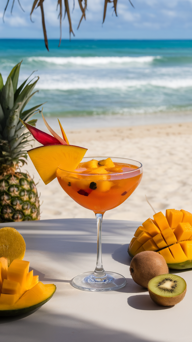 The Mango Martini is a refreshing twist on the classic martini, bursting with tropical flavors that transport you straight to a beachside paradise. With its sweet and tangy taste, this cocktail is a delightful treat that's simple to whip up, making it perfect for casual gatherings or a cozy night in.