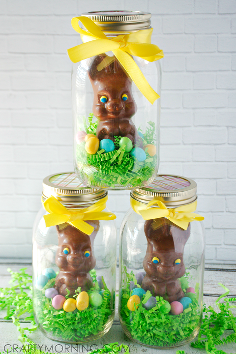 Mason Jar Chocolate Easter Bunny Gifts