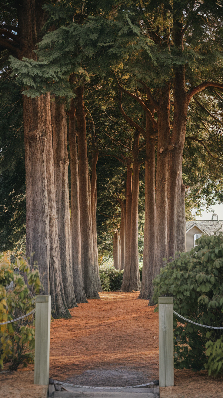 If you’ve got the patience (or can find mature trees), they’re a stunning solution for backyard privacy. Trees create a natural shield that offers beauty, shade, and even a cooling effect during hot days.