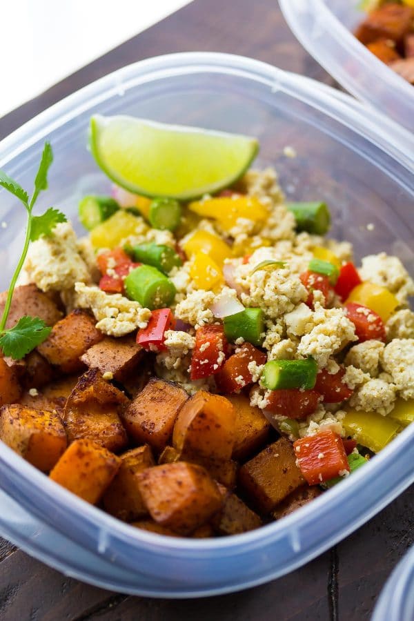 Tofu Scramble & Breakfast Sweet Potatoes (Make Ahead)