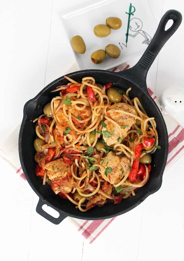 One Pot Basque Chicken With Red Potato Noodles