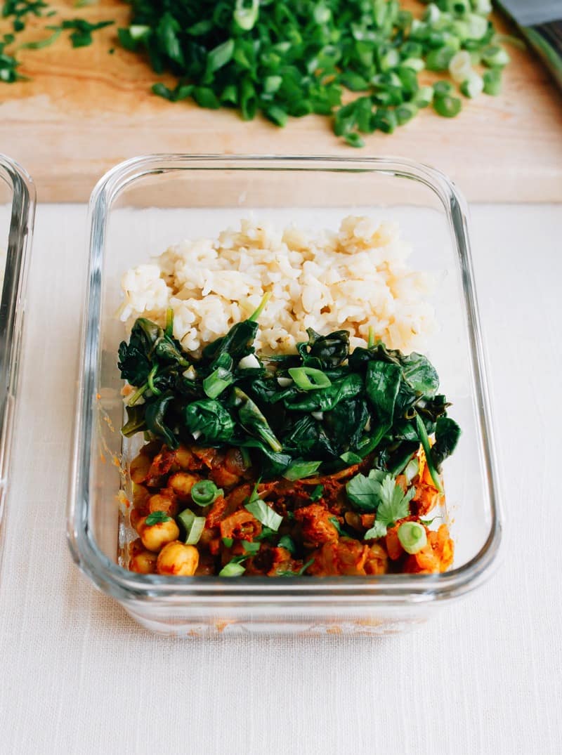 Curried Chickpea Bowls with Garlicky Spinach