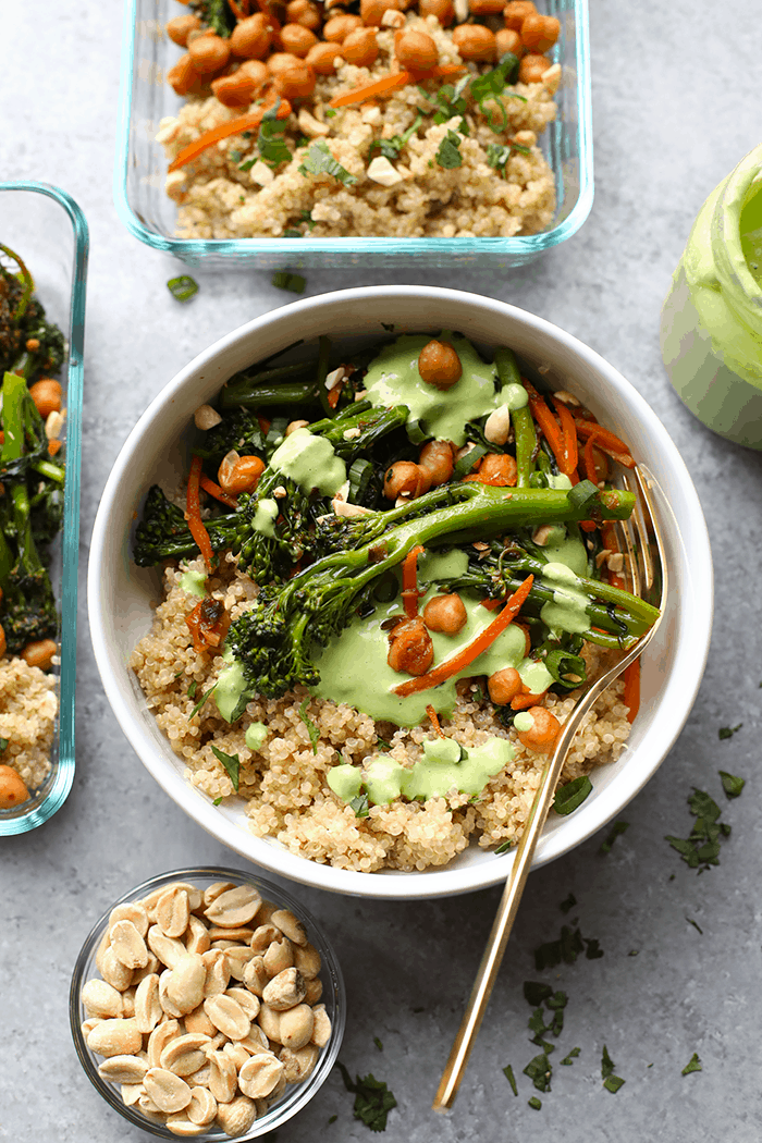 Meal Prep Vegetarian Kung Pao Quinoa Bowls