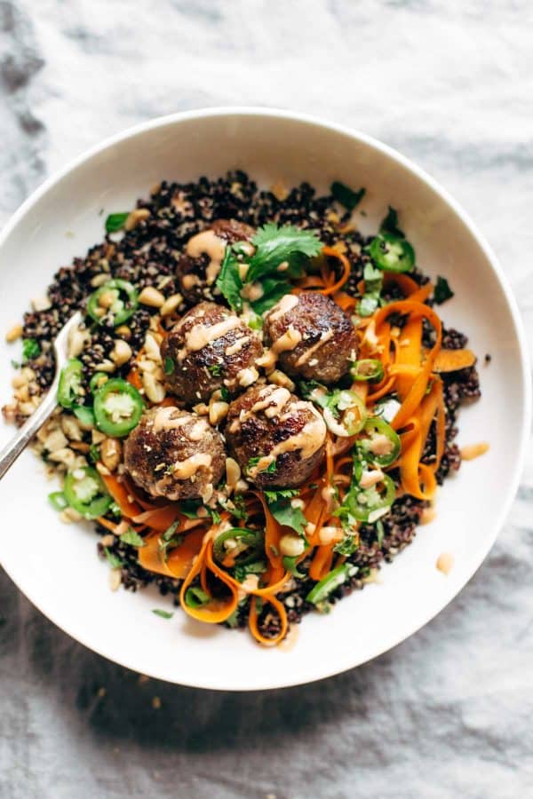 Banh Mi Bowls with Lemongrass Meatballs