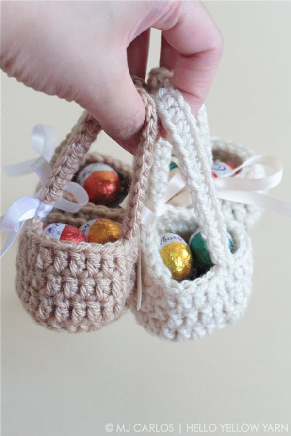 Mini Crochet Easter Eggs Basket
