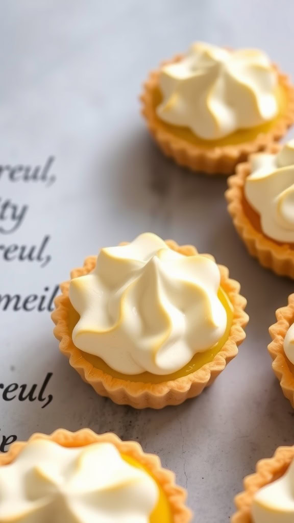 These mini deep dish lemon meringue pies are a delightful treat for any lemon lover. The buttery crust paired with tangy lemon filling and fluffy meringue creates a perfect balance of flavors. You can try making them yourself by following this simple recipe!